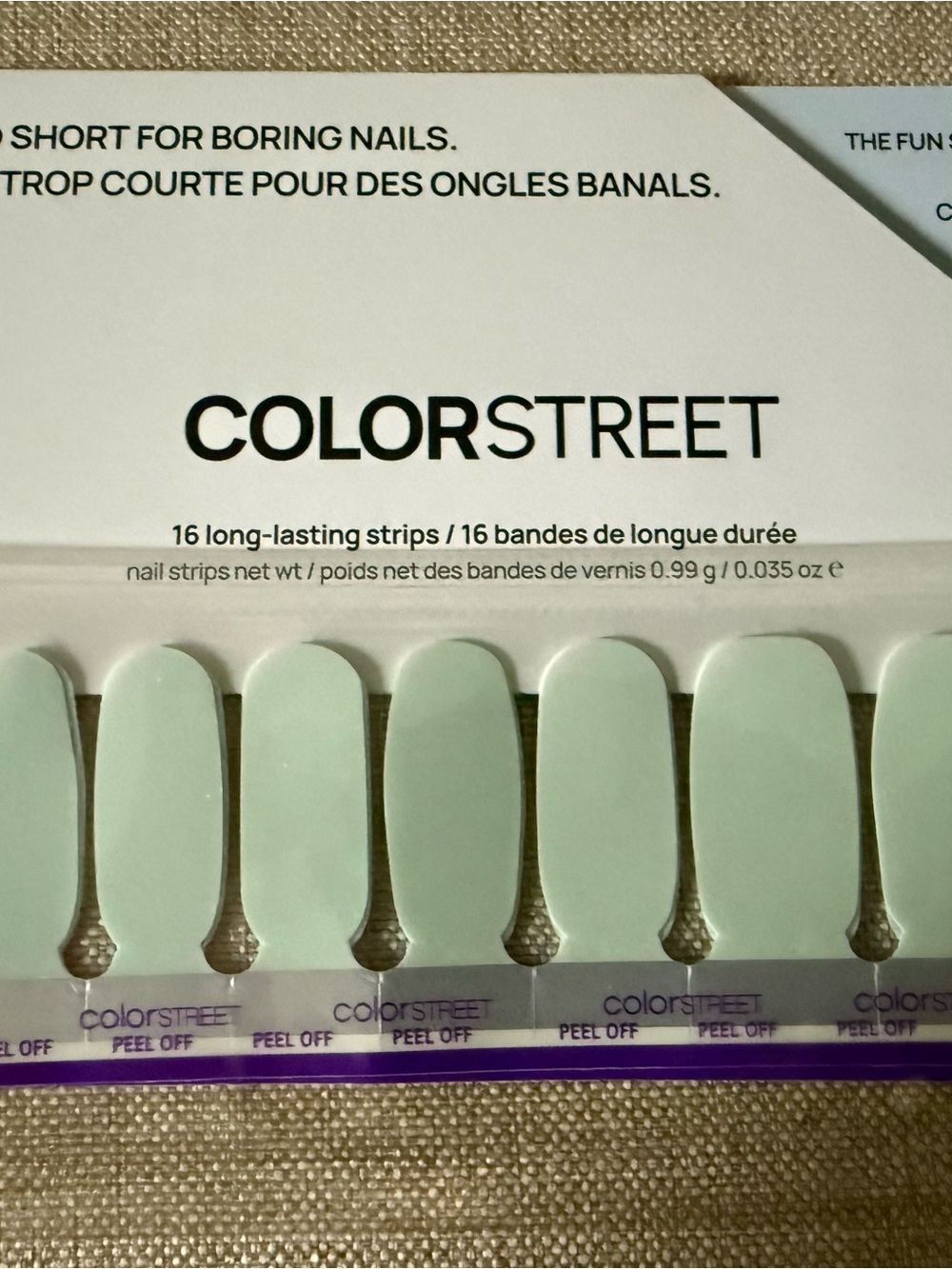 Color Street Mint Green Nail Strips